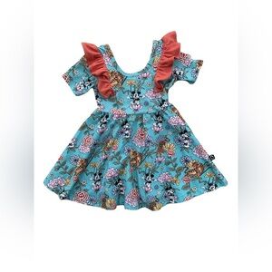 Rags Size 2T Disney Mickey Mouse Tiger Print Ruffle Twirl Dress